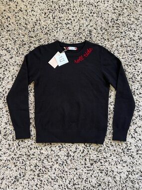 Santa Monica Threads 100% Mongolian Cashmere Sweater Black Alabama Roll Tide S